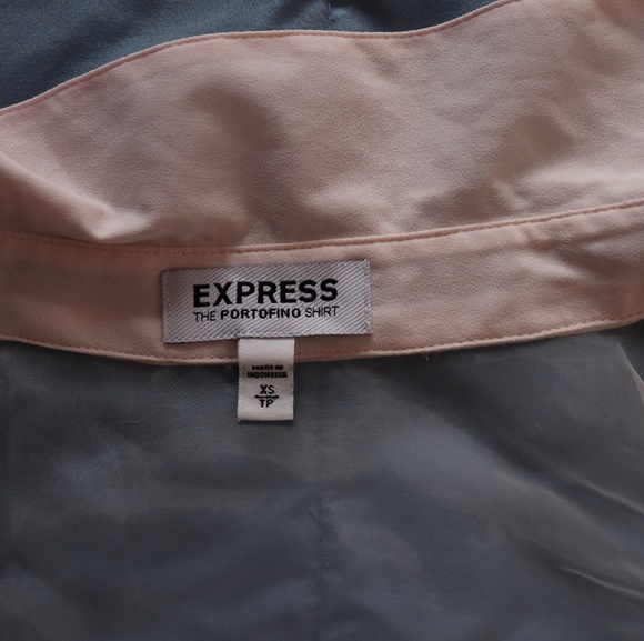 Express the portofino shirt Pastel pink sheer top - Picture 7 of 7